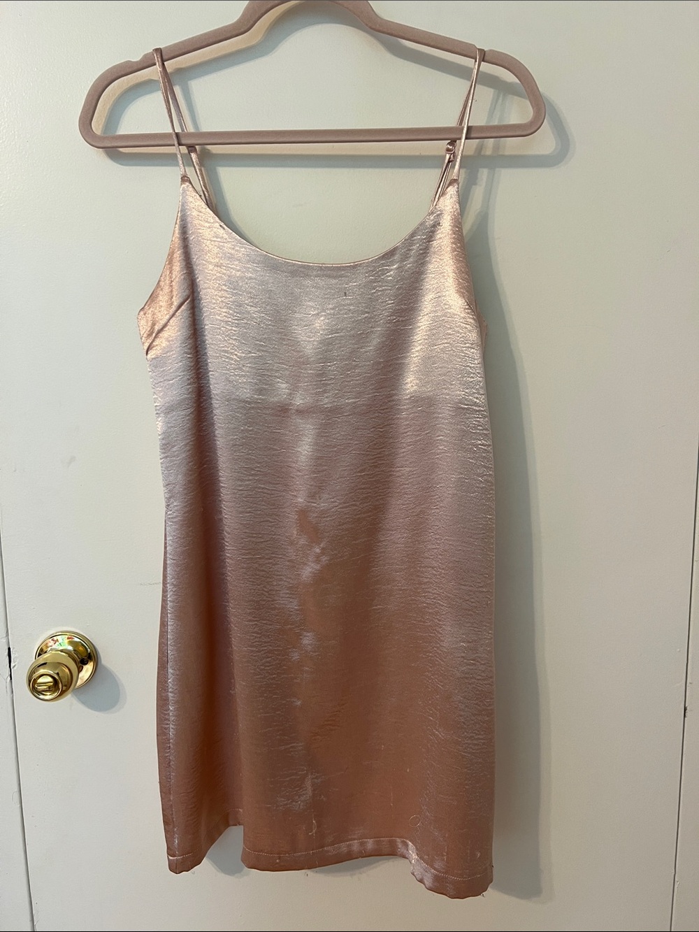 silence + noise metallic rose slip dress